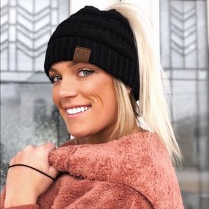 CC pony tail beanie